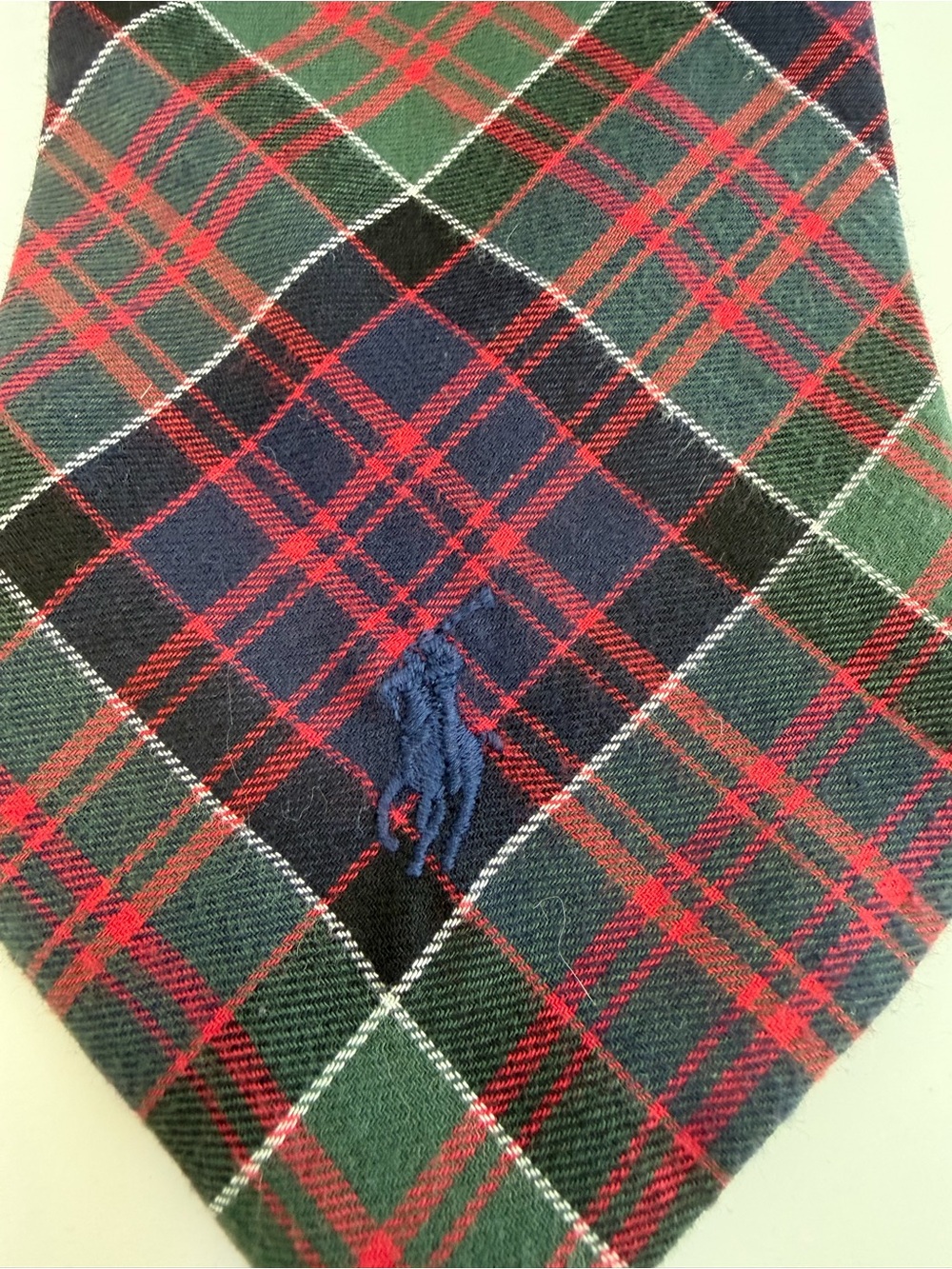 Vtg Polo Ralph Lauren Tartan Tie Plaid 100% Cotton Pony Preppy Handmade in USA - Picture 3 of 8